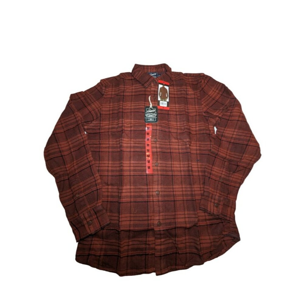 Grayers Heritage Flannels Men's Medium Red 100% Cotton Long Sleeve Shirt New NWT
